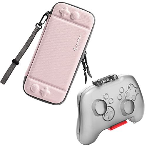 tomtoc Protective Case for Nintendo Switch & Switch OLED - Slim Sleeve with 10 Game Cartridge Slots & Pro Controller Storage | Hard Shell Travel Case for Switch Console, Joy-Cons & Accessories | Perfect for Gaming On-The-Go & Home Storage