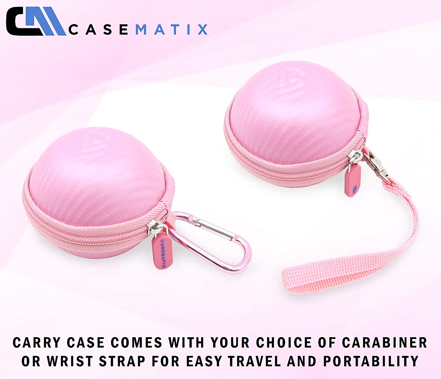 Casematix Pink Carry Case for Tamagotchi Pix Camera - Protective Case with Wrist Strap & Carabiner - Perfect for Virtual Pet Protection and On-the-Go Play