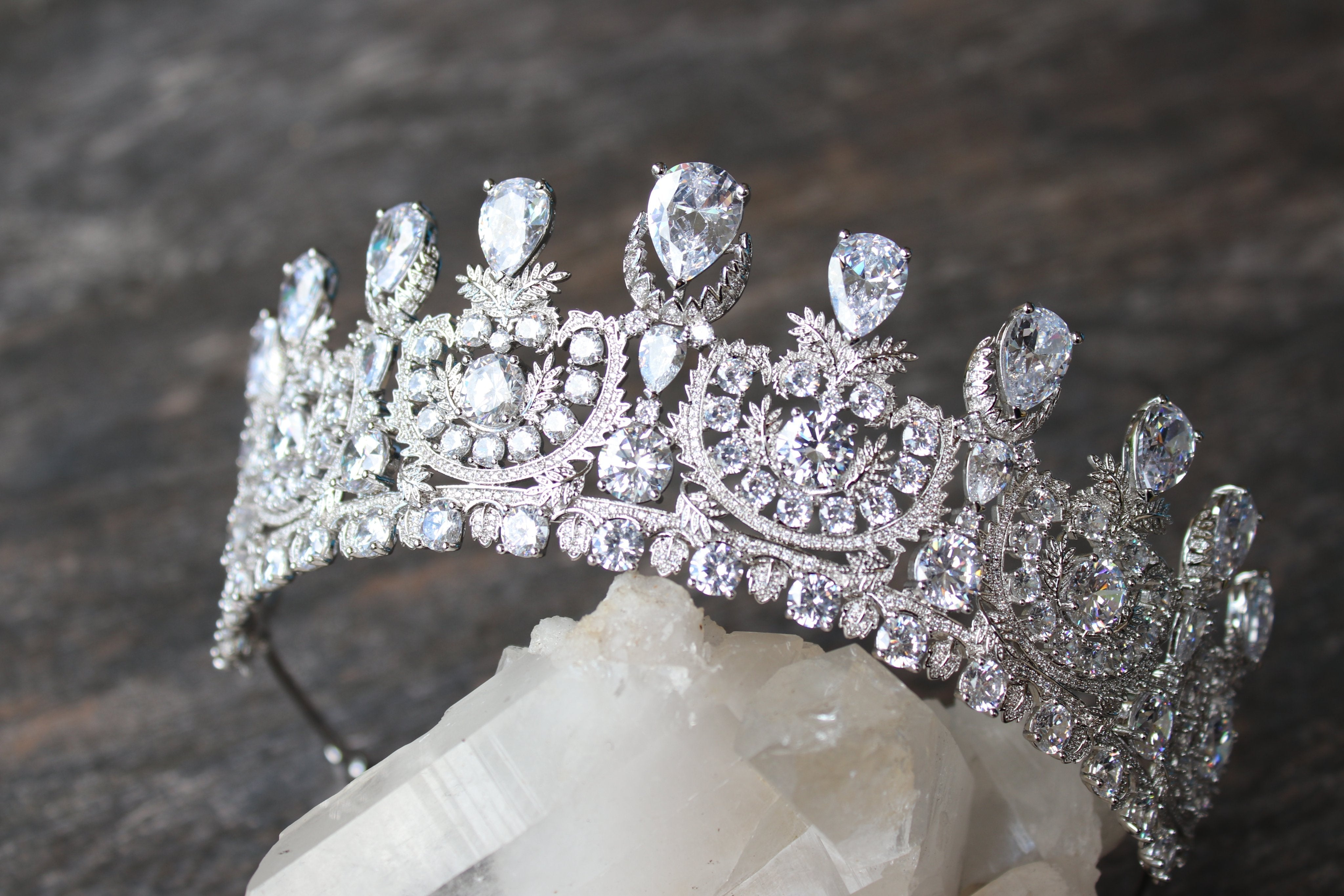 KATHERINE Royal Bridal Tiara - Elegant Crystal Wedding Crown for Bride, Princess, Prom & Special Occasions | Perfect for Bridal Showers, Weddings, Pageants & Formal Events