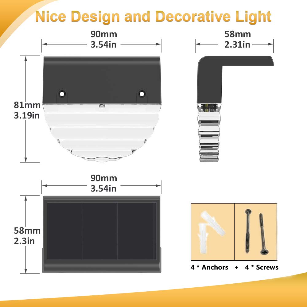 Solar Deck Lights Outdoor Waterproof - 10 Lumens Warm White & Color Changing LED Solar Step Lights for Stairs, Yard, Garden Pathway, Patio & Fences (2 Pack) | Energy-Efficient Landscape Lighting for Nighttime Safety & Ambience