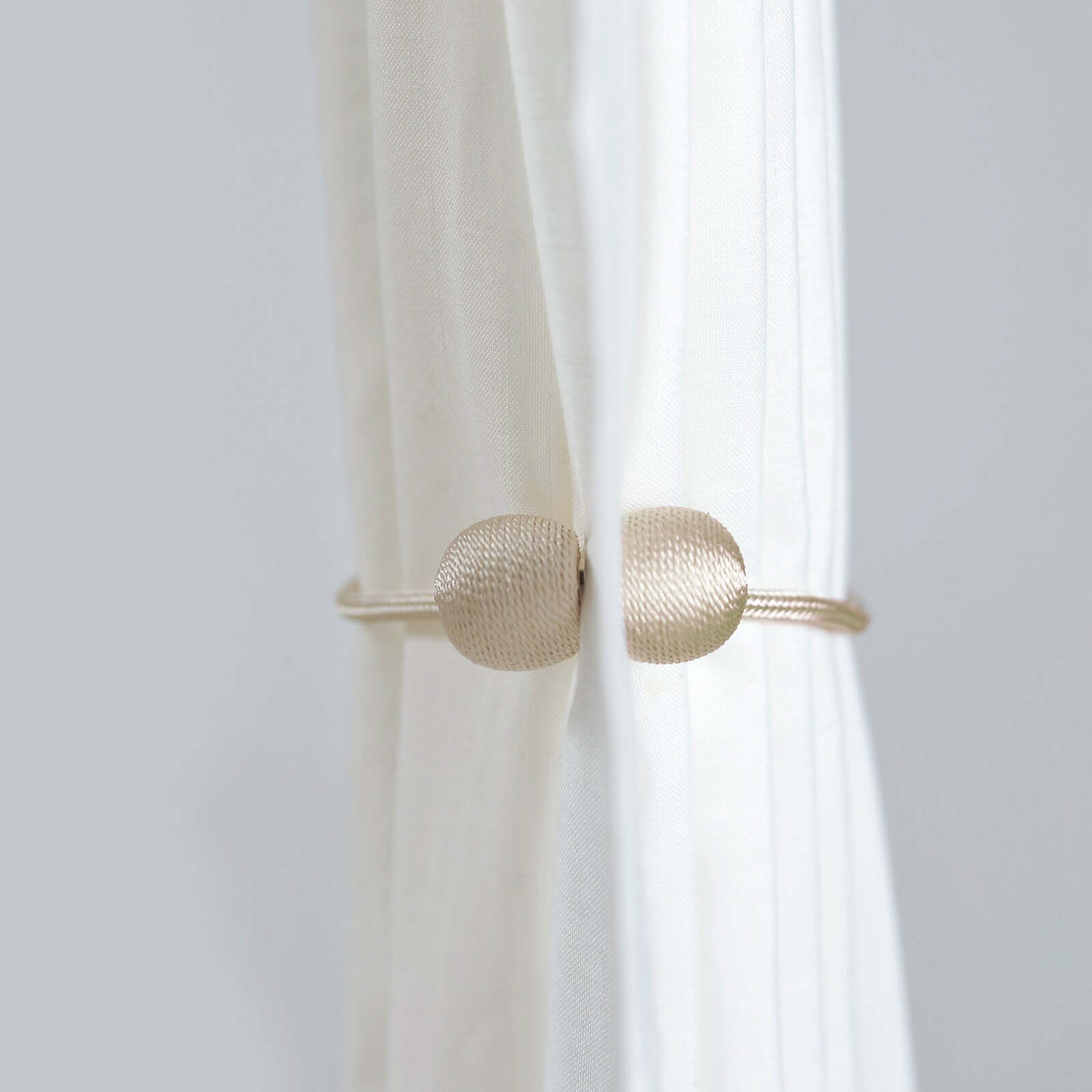 2 Pack Champagne Magnetic Curtain Tie Backs - Elegant Window Drapes & Backdrop Holders for Home Decor, Wedding, and Photography Backdrops