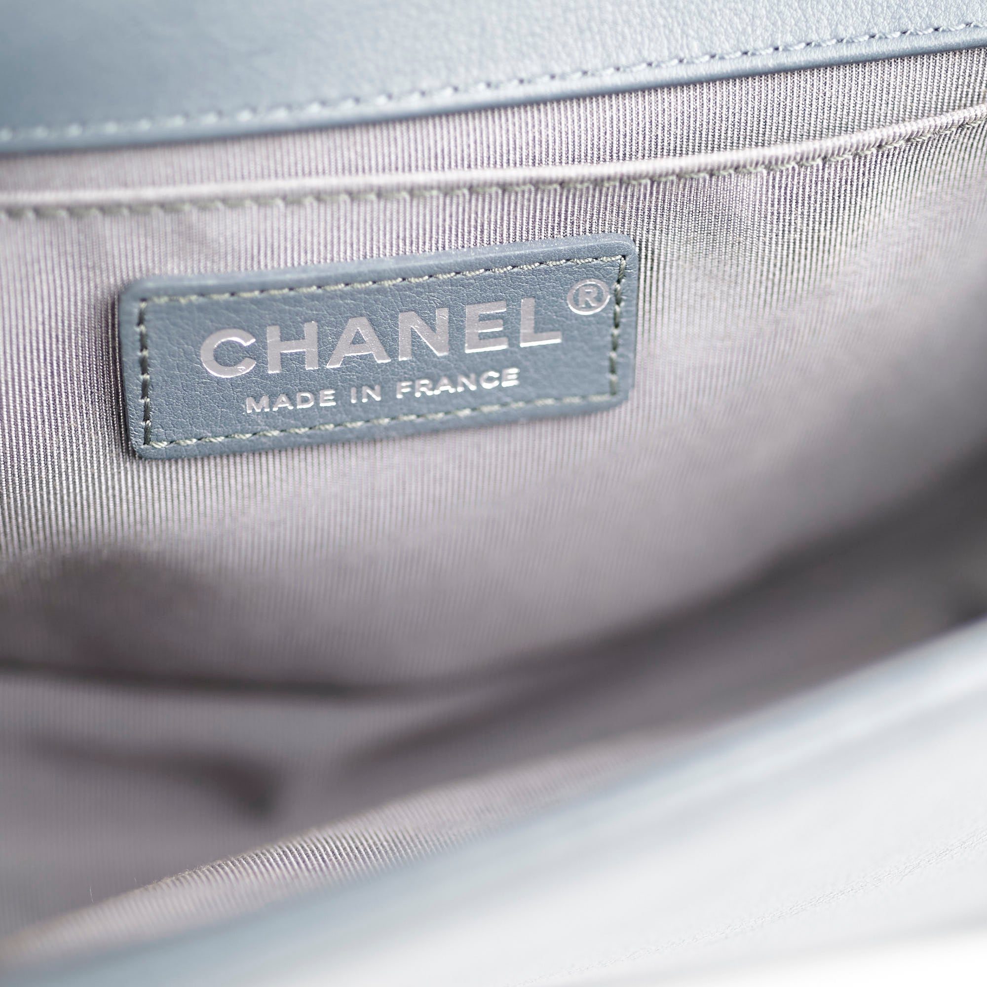 Chanel Old Medium Chevron Boy Bag in Grey - Luxury Designer Handbag for Women, Perfect for Parties & Evening Events