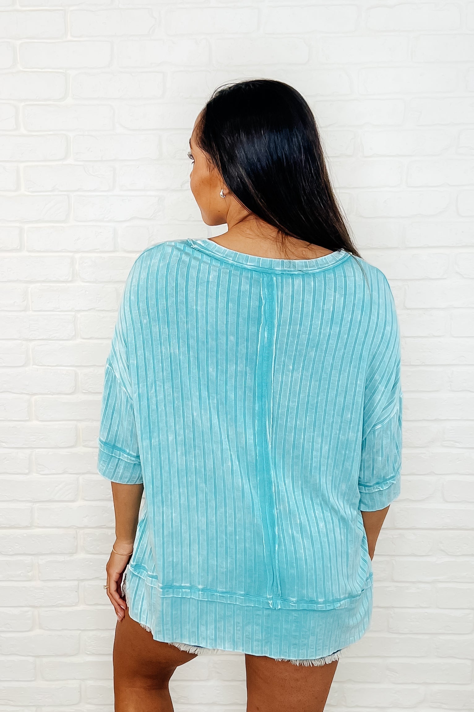 Oversized Basic Top in Turquoise | Loose Fit Casual T-Shirt for Women | Perfect for Everyday Wear, Lounge & Street Style