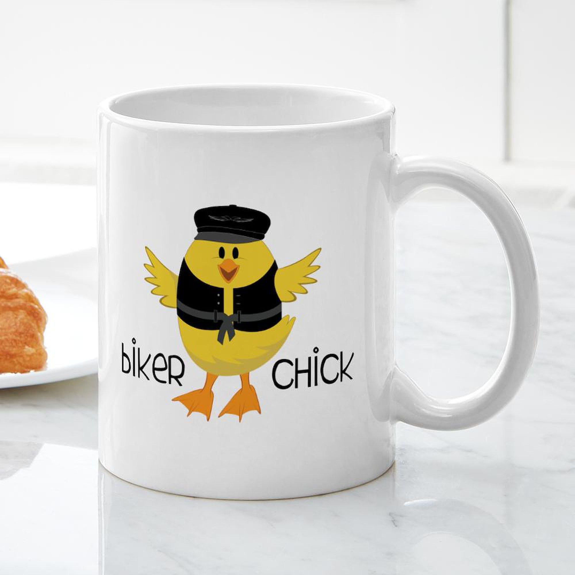 Biker Chick Ceramic Coffee Mug 11 oz (325 ml) - Perfect for Motorcycle Enthusiasts & Coffee Lovers - Ideal for Home, Office, or Biker Gifts