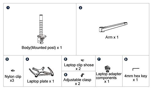 Ergonomic OA-1 Aluminum Laptop Stand - Adjustable Height & 360° Rotation for MacBook, Notebook 10-15 Inch - Perfect for Office, Home & Bed Use