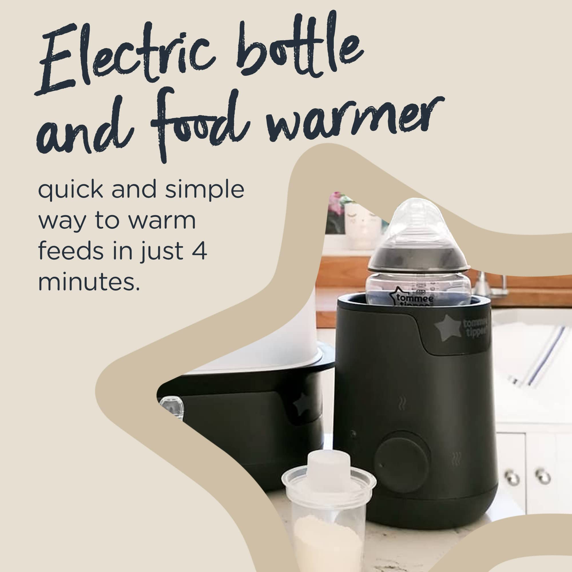 Tomee Baby Bottle Sterilizer and Warmer with 8 Bottles - Complete Feeding Set in Black - Perfect for Newborns, Travel & Daycare Use