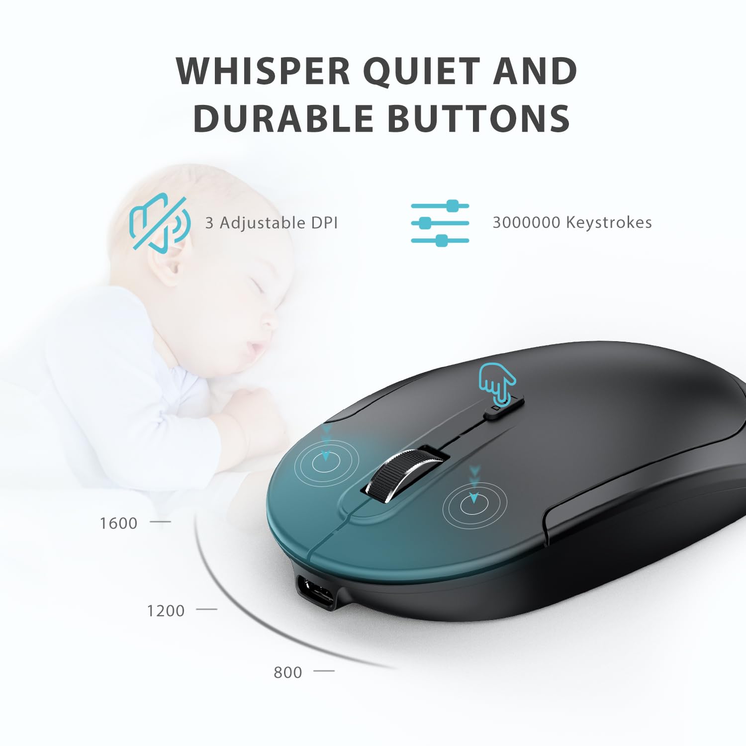 iClever GK08 Wireless Keyboard and Mouse Combo - Ultra Slim Full Size Keyboard with Number Pad, 2.4G Stable Connection for Windows & Mac OS (Black) | Perfect for Office, Home & Gaming Use