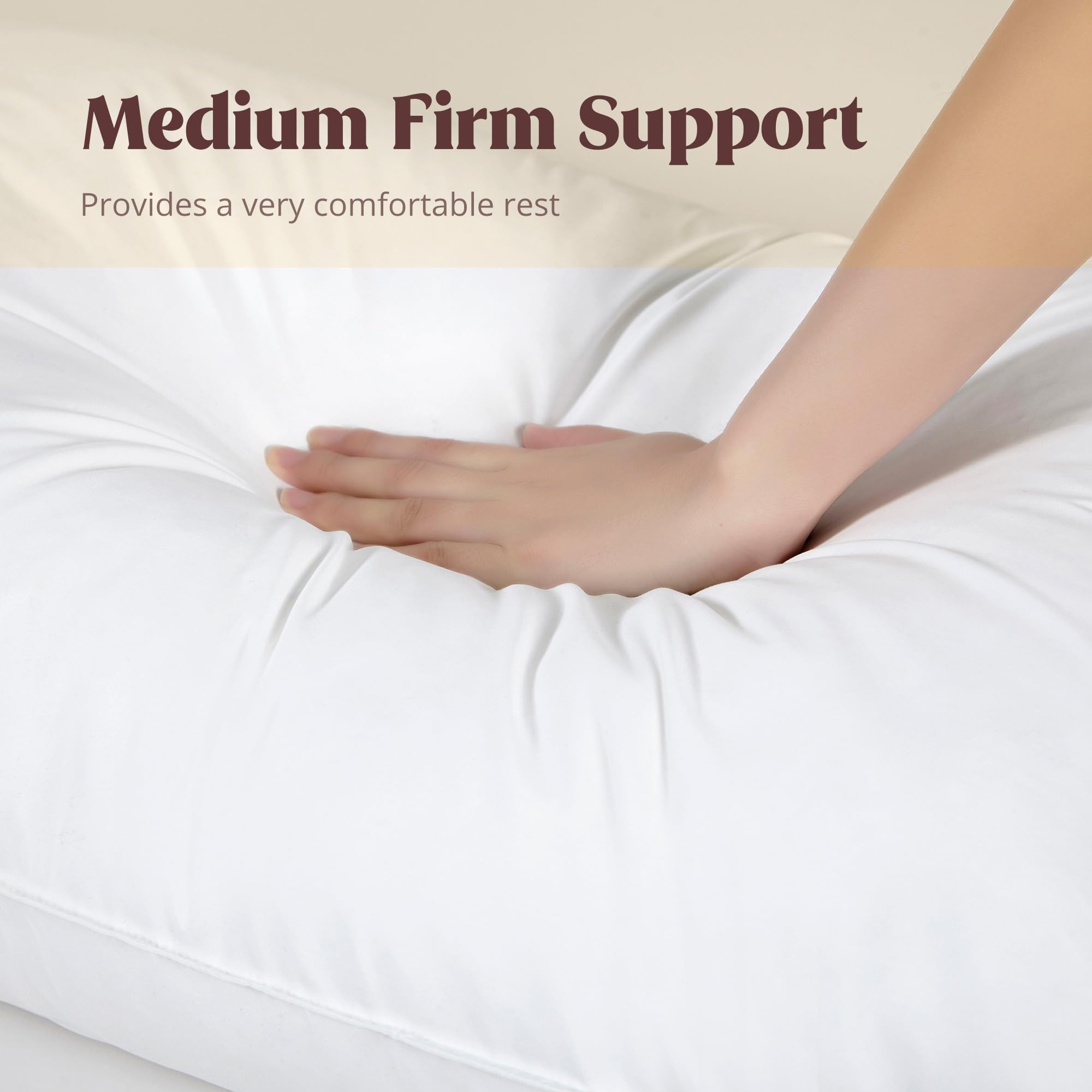 Premium White Goose Down Pillows - Hotel Quality Standard/Queen Size Set of 2 with 100% Cotton Cover | Ultra Soft for Side, Back & Stomach Sleepers | Perfect for Bedroom, Guest Room & Luxury Hotels