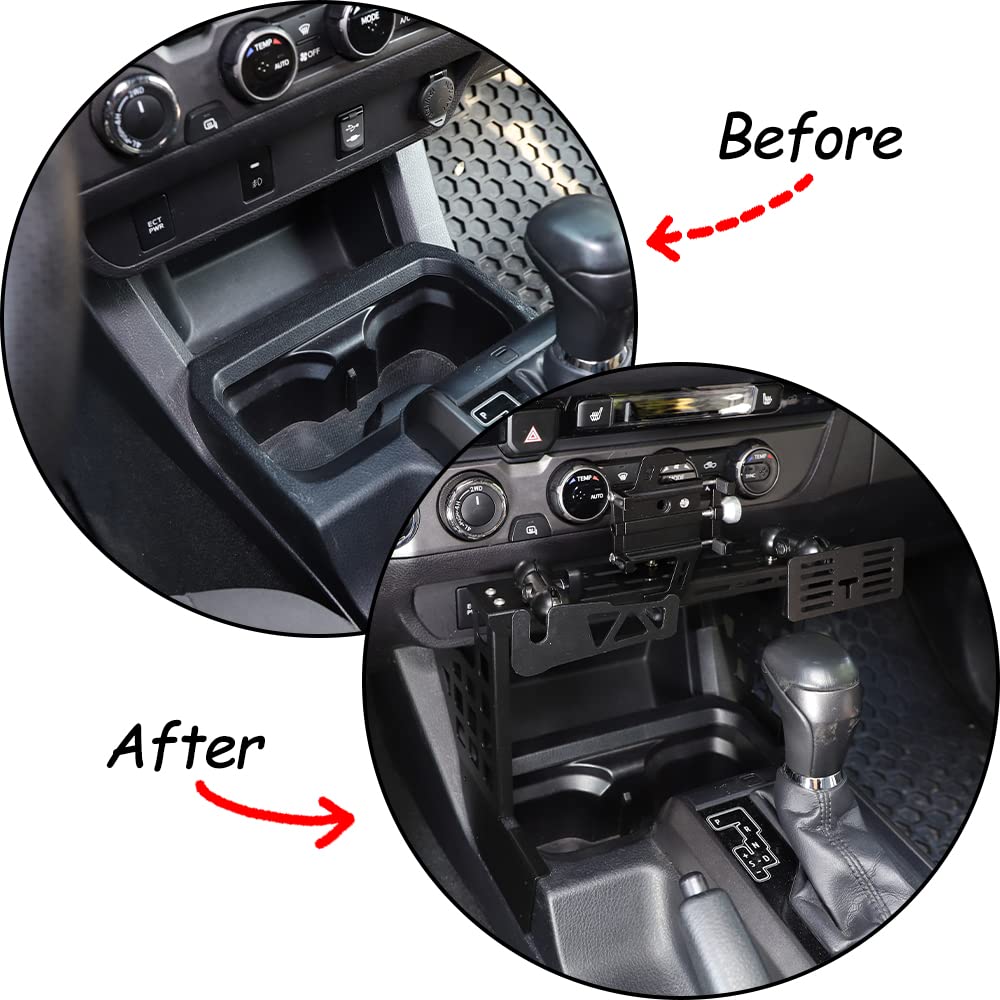 Universal Car Phone Mount for Toyota Tacoma 2016-2022 - Multi-Function Dashboard Holder with Walkie Talkie Bracket & Phone Stand - Perfect for Off-Roading, Camping & Work Trucks