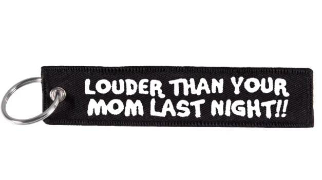 Motorcycle Keychain - Louder Than Your Mom Black | Durable Bike Key Ring for Motorcycle Enthusiasts | Perfect Gift for Riders & Bikers