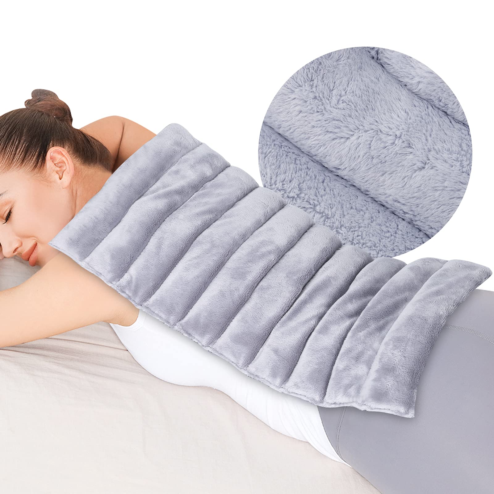 REVIX Extra Large Microwave Heating Pad for Back Pain Relief - Moist Heat Therapy for Full Back, Stomach, Shoulder, Neck & Leg - Microwavable Heated Wrap for Muscle Relaxation & Cold Therapy - Perfect for Home, Office & Travel Use