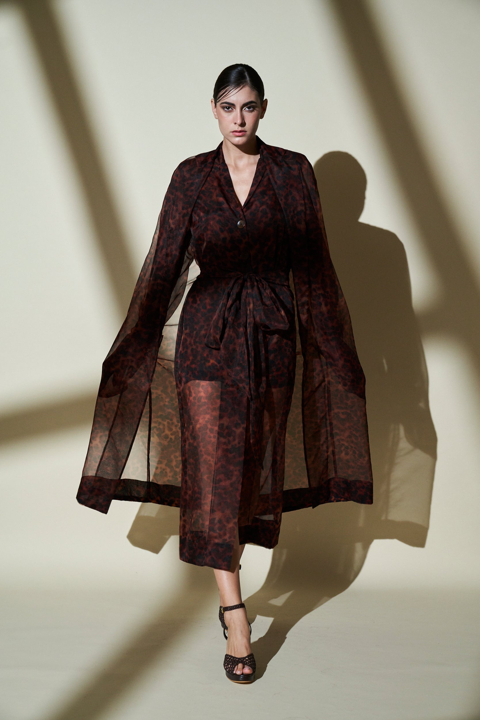 Stone Print Jacket with Belt - Stylish Jacket Dress for Women | Perfect for Outdoor Adventures, Date Nights & Office Wear