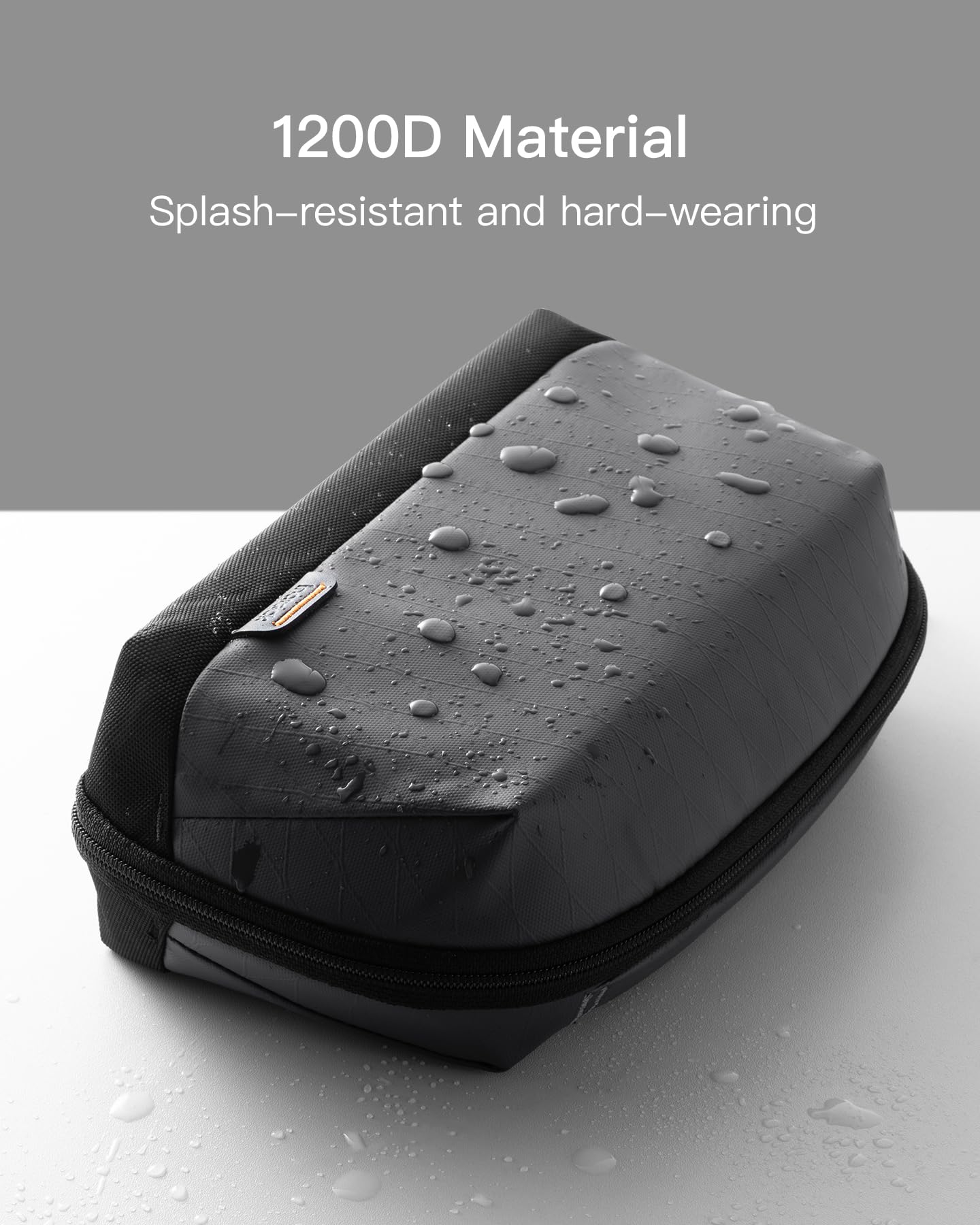 Inateck 180° Open Tech Pouch - Splashproof Cable Organizer for Travel & Gadgets Storage