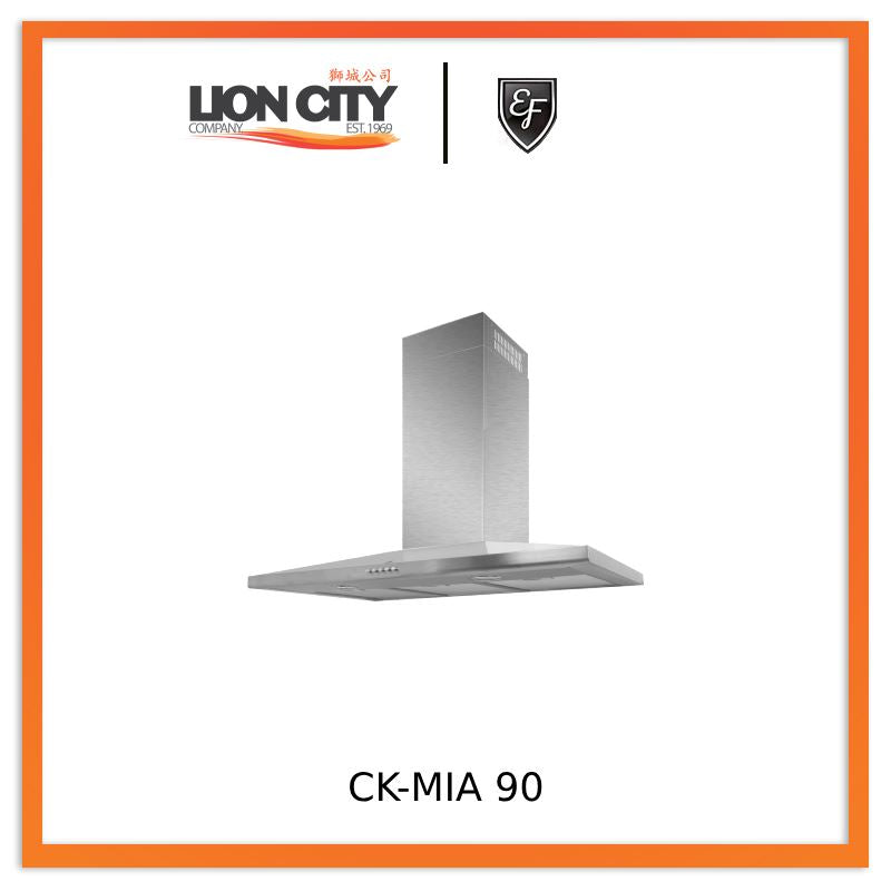 EF CK Mia 90 90cm Stainless Steel Chimney Hood CKMIA90 - Powerful Kitchen Ventilation for Smoke & Odor Removal - Perfect for Modern Home Cooking & Grilling