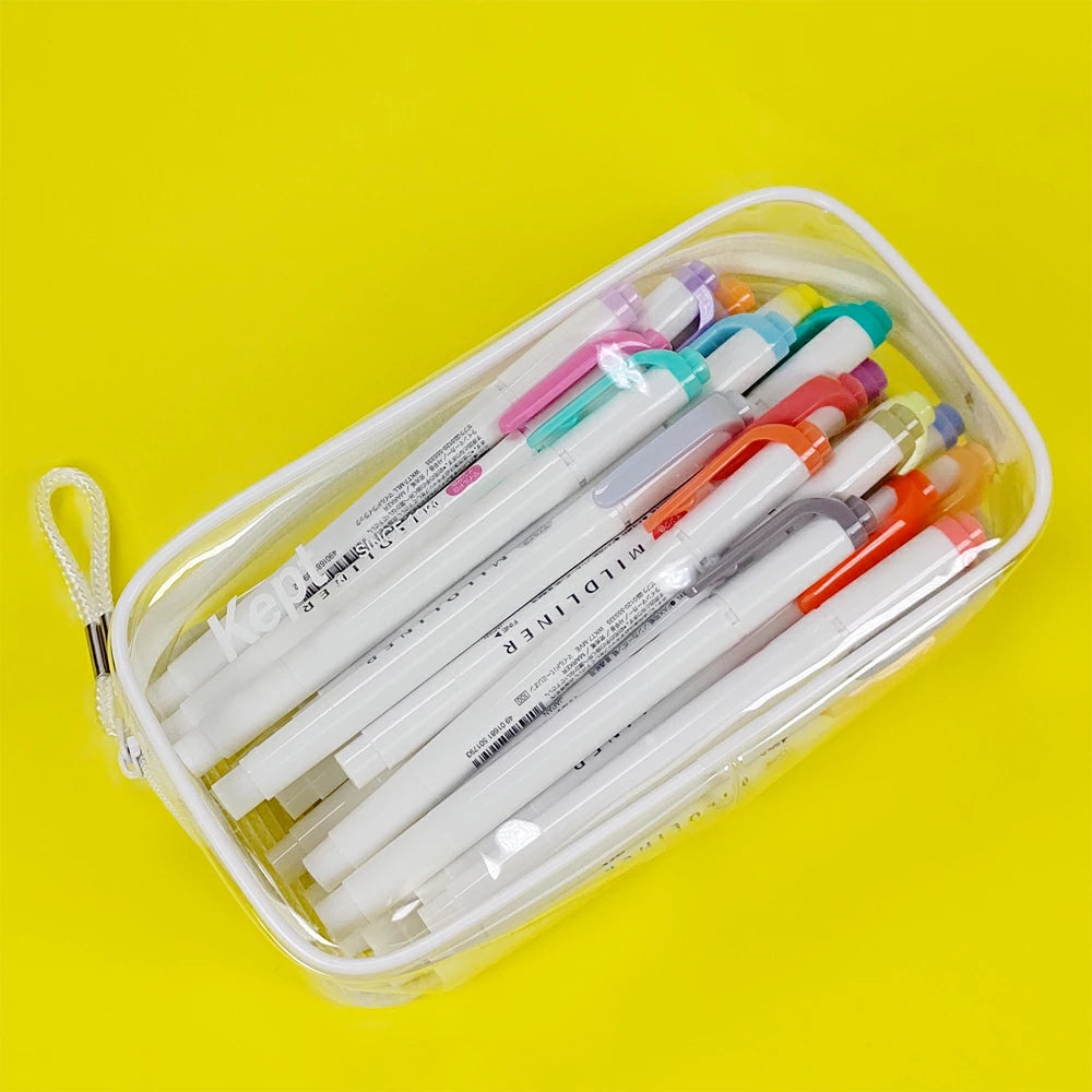 Zebra Mildliner Highlighter Pen Set - 35 Vibrant Colors with Clear Storage Pouch | Perfect for Note Taking, Bible Journaling, Study & Office Organization | Dual-Tip Pastel Highlighters for Students & Professionals