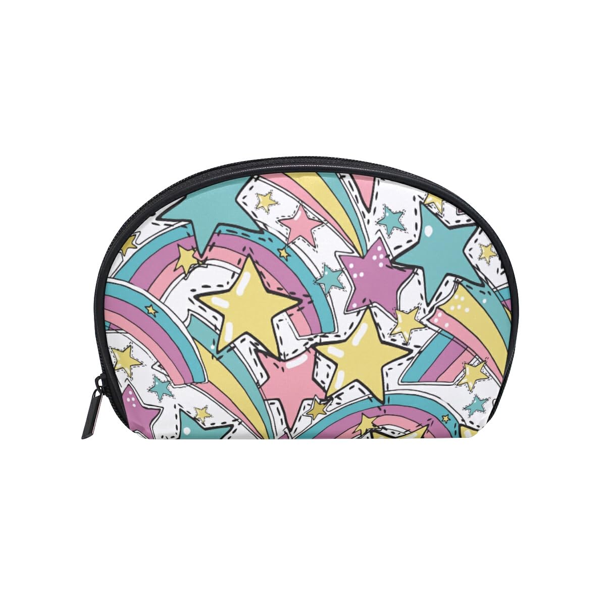 Rainbow Makeup Pouch for Women & Teens - Travel Cosmetic Organizer with Compartments - Perfect for Toiletries & Travel Essentials