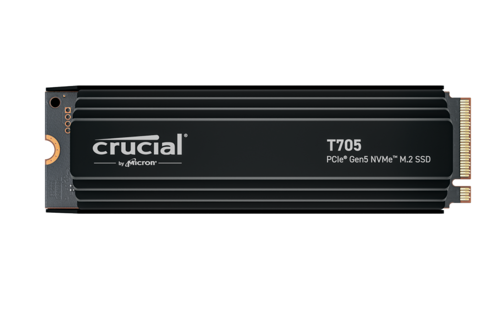 Crucial T705 PCIe Gen5 NVMe M.2 SSD with Heatsink - 1TB/2TB/4TB High-Speed Internal Solid State Drive for Gaming, Video Editing & PC Upgrades