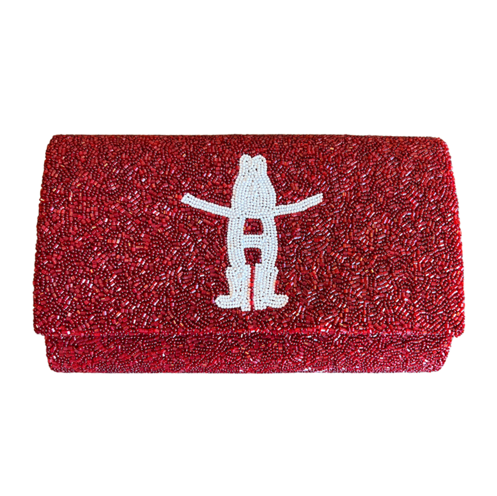 Houston Rodeo Logo Fully Beaded Clutch Purse - Western Cowgirl Rhinestone Evening Bag for Parties, Weddings & Special Events