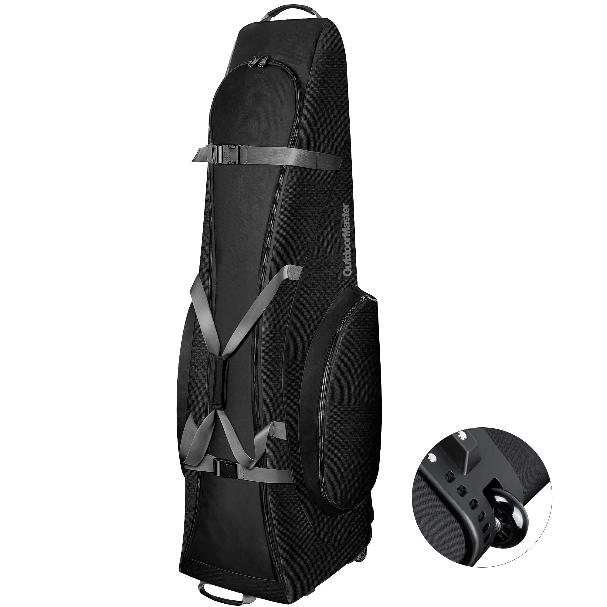 OutdoorMaster Padded Golf Travel Bag - Heavy Duty Waterproof Golf Club Travel Case with Wheels for Airplane & Car Travel | Perfect for Golf Vacations, Tournaments & Storage