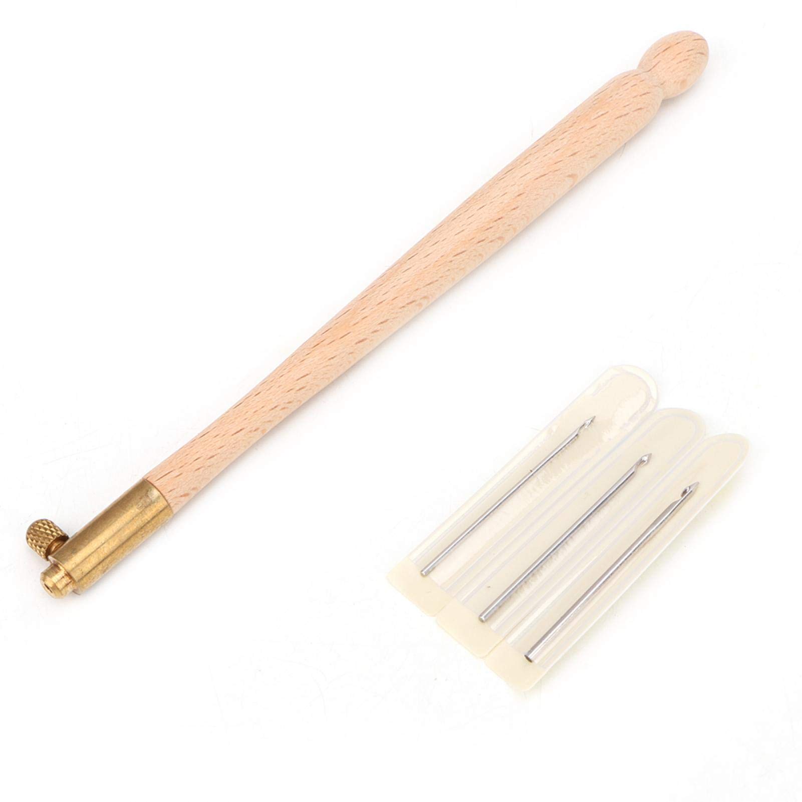 French Style Crochet Hook Set - Wooden Handle Embroidery Needles with 3 Replaceable Heads for Knitting & Beaded Crafts | DIY Yarn Projects, Handmade Jewelry Making, Home Decor Accessories