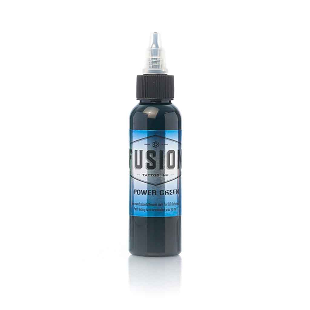 Power Green Fusion Ink - 1 oz Bottle for Tattoo, Screen Printing & DIY Crafts | High-Quality, Vibrant Color Ink
