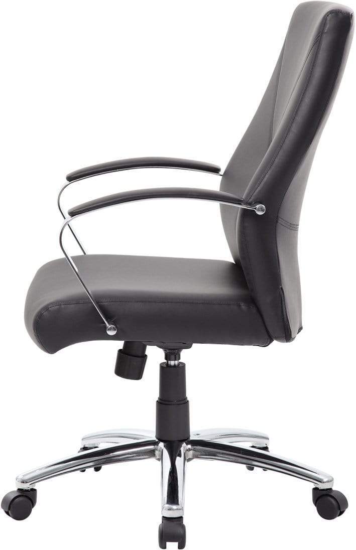 Premium Boss LeatherPlus Executive Office Chair [B10101 BK] - Ergonomic High Back Desk Chair for Home & Business Workspaces