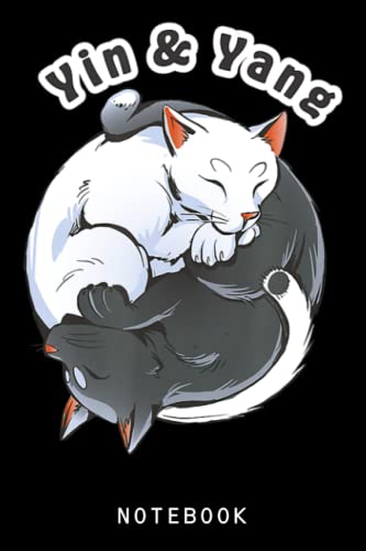 Yin Yang Curled Up Cats Journal Notebook - Kawaii Cute Cat Lover Gift, College Ruled Composition Notebook for Writing & Note Taking - Perfect for School, Office, and Daily Inspiration