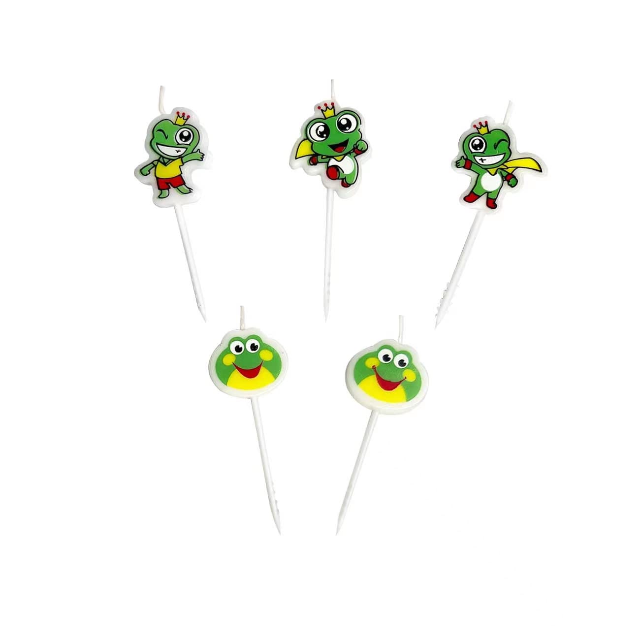 Adorable Frog Birthday Candles for Kids - Set of 5 Cute Cake Candles for Frog-Themed Parties | Perfect for Birthday Cakes, Cupcakes & Dessert Decorations | Ideal for Kids' Birthday Celebrations & Animal-Themed Events
