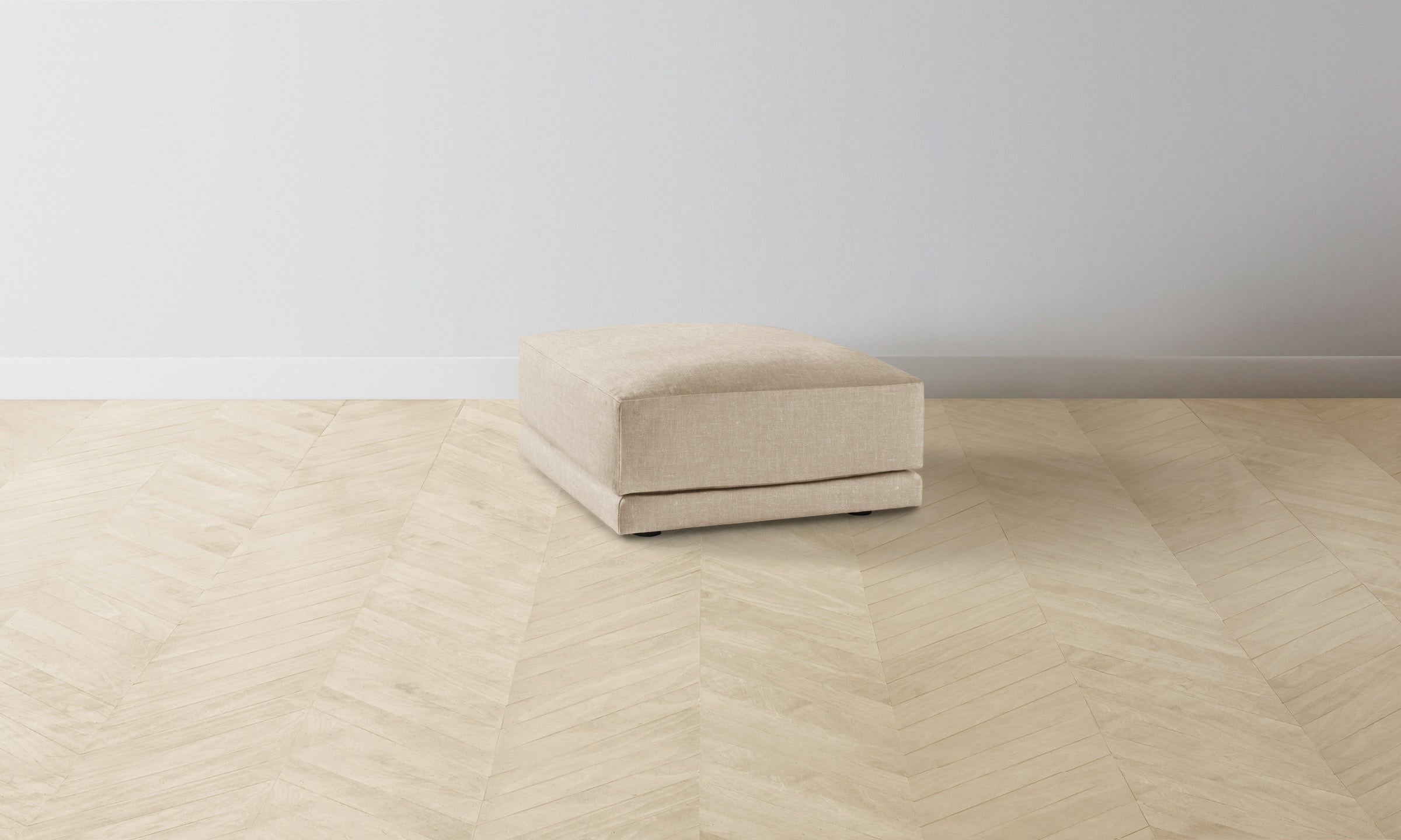 The Jones Ottoman - Heritage Belgian Linen Husk - Premium Living Room Footrest & Stylish Home Decor for Cozy Spaces