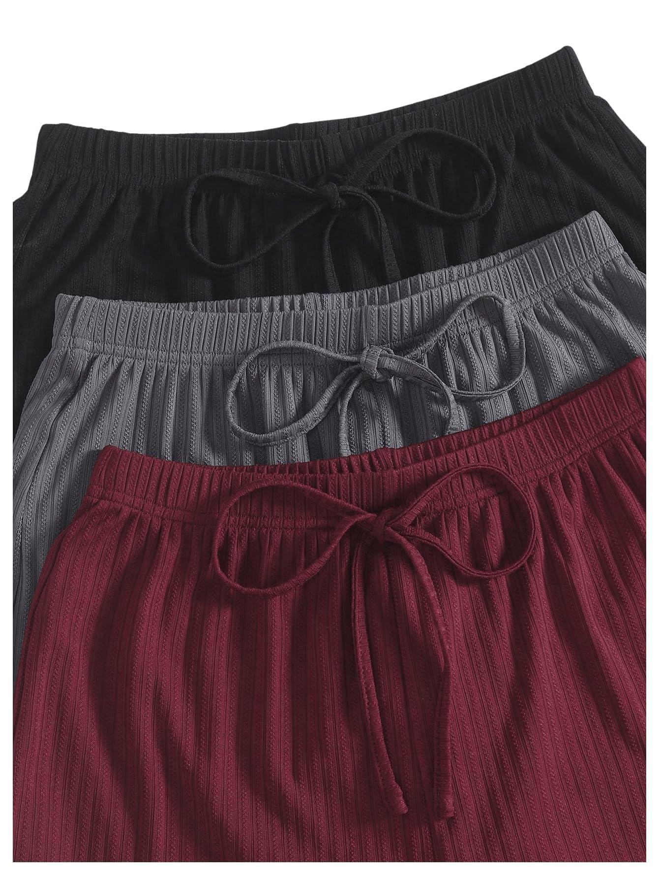 SOLY HUX Women's 3-Piece Pajama Set - Lace Trim Button-Down Camisole, Crop Tank Top & Shorts - Soft Sleepwear & Lounge Wear for Nighttime Comfort, Vacation & Relaxation at Home