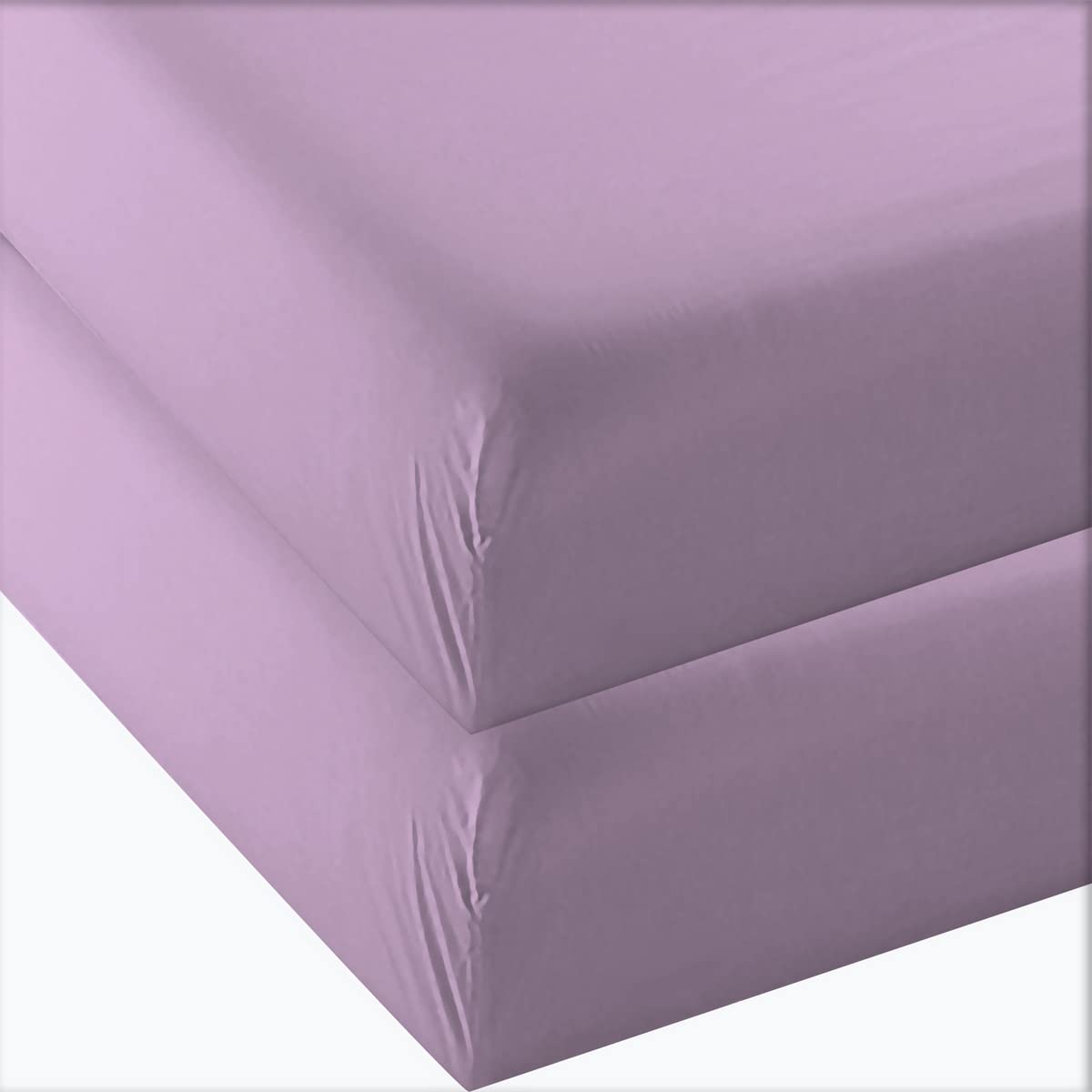 4U'LIFE 2-Pack Twin Fitted Sheets - 1800 Thread Count Brushed Microfiber, Ultra Soft & Comfortable Bed Sheets (Lavender Purple) - Perfect for Kids' Rooms, Dorms, Guest Beds & Everyday Use