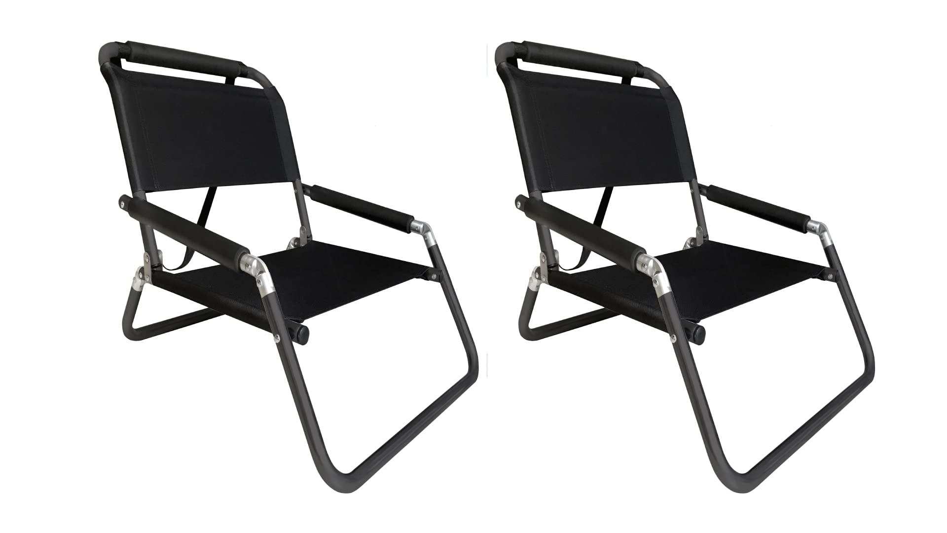 2 Pack Neso XL Beach Chairs - Extra Large Portable Folding Chairs with Shoulder Strap & Slip Pocket, Water Resistant Lightweight for Beach, Camping, Picnics, Backyard, Pool Party (Black)
