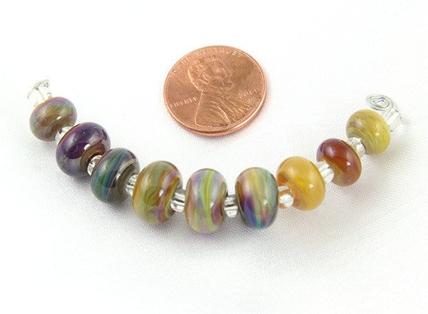 Vibrant Handmade Lampwork Glass Beads with Striated Patterns - Perfect for Jewelry Making, DIY Crafts, and Beading Projects
