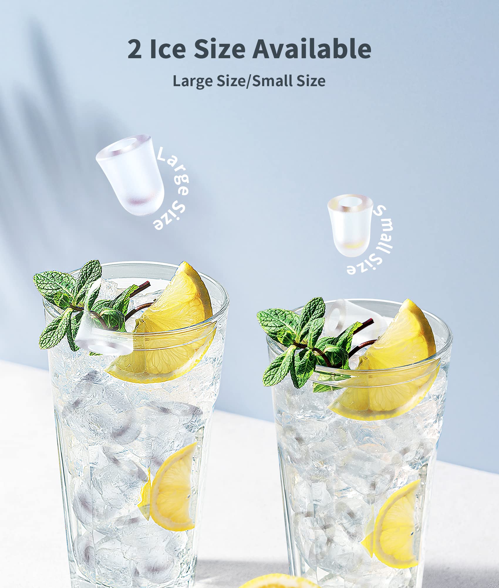ecozy Portable Countertop Ice Maker - 9 Cubes in 6 Mins, 26.5 lbs Daily, Self-Cleaning with Ice Scoop & Basket - Perfect for Home, Kitchen, Office, Bar, Parties & Outdoor Gatherings (Silver)