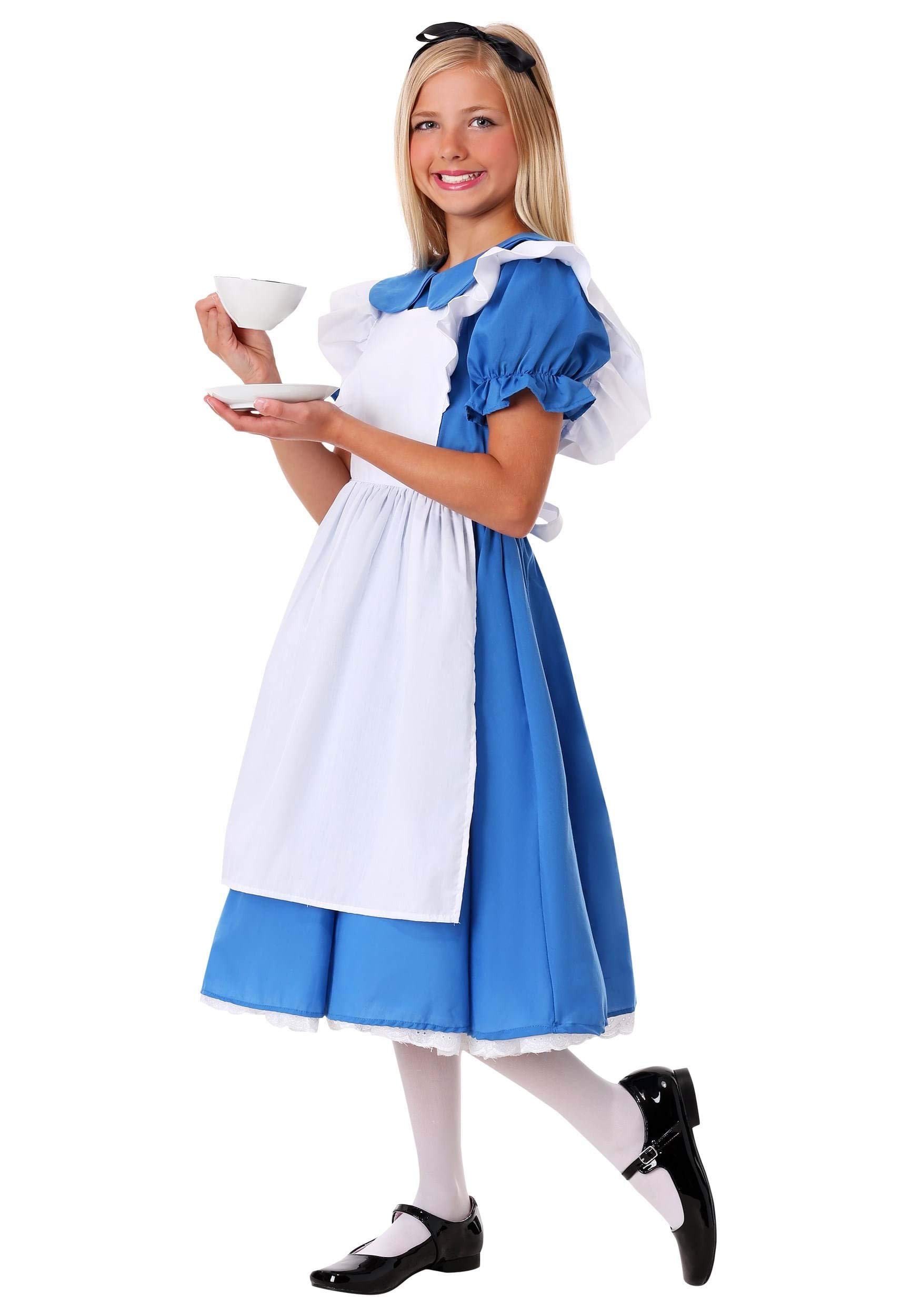 Alice in Wonderland Deluxe Costume for Girls - Blue & White Alice Dress Halloween Outfit | Perfect for Cosplay, Dress-Up & Themed Parties