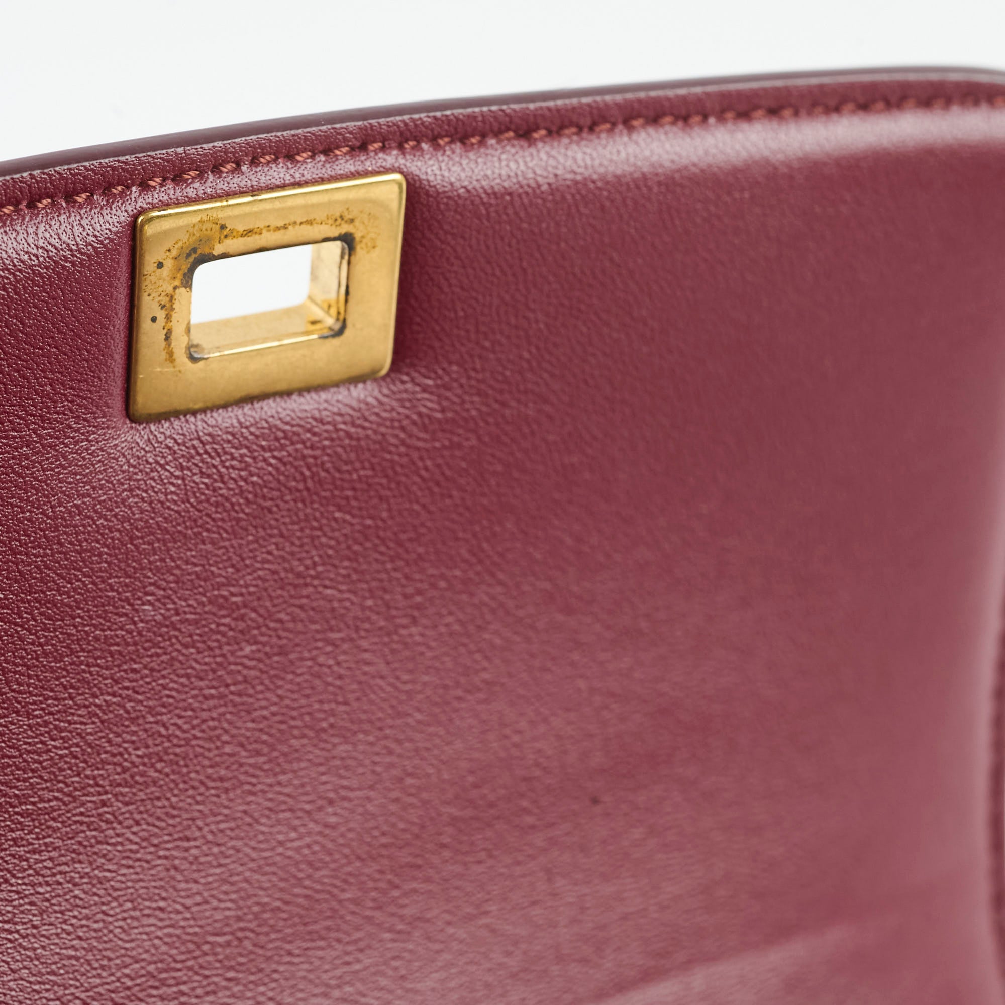 Celine Mini Box Bag in Burgundy - Stylish Leather Crossbody Purse for Women | Perfect for Work, Date Night & Travel