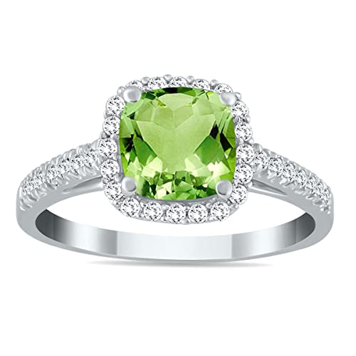 10k White Gold Peridot