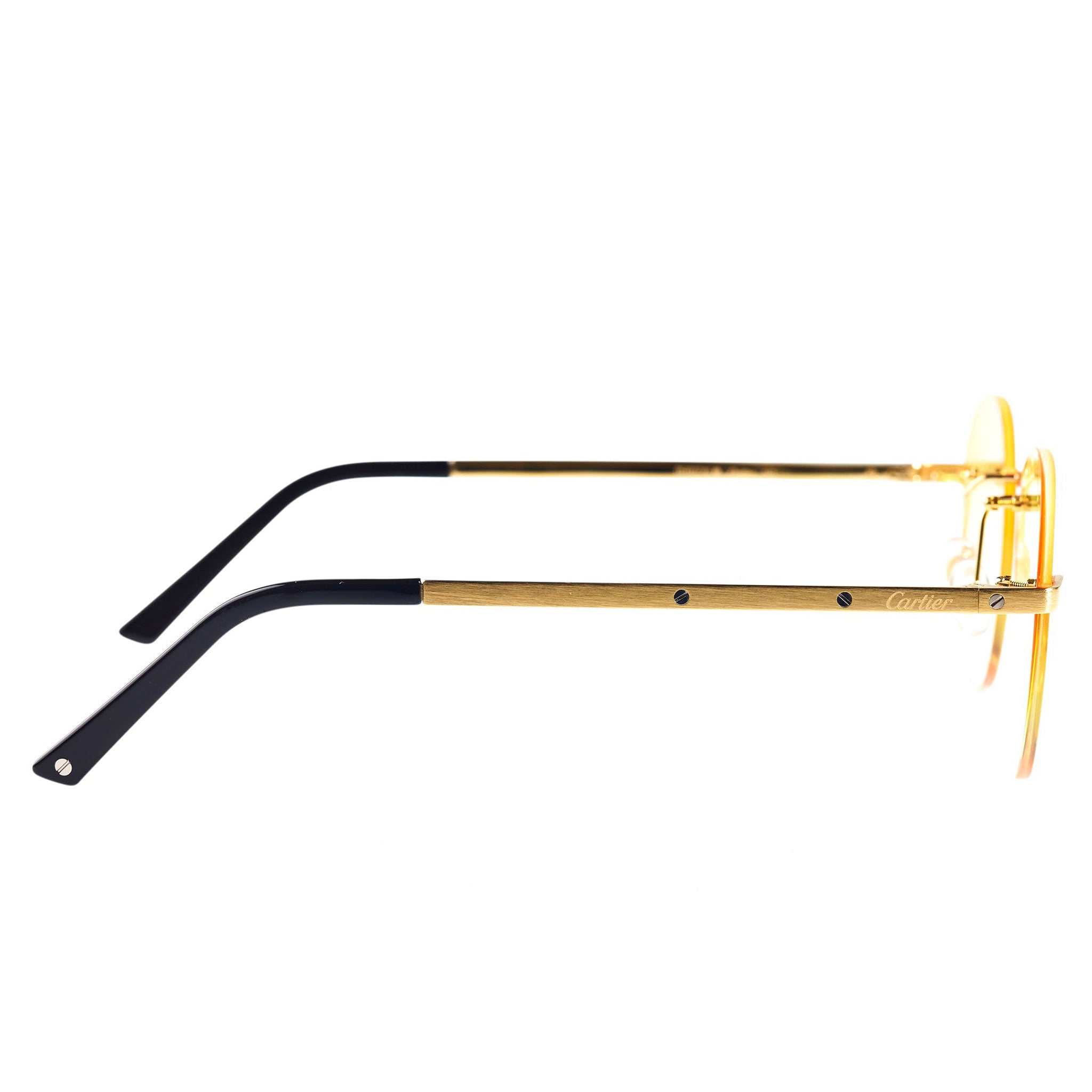 Cartier CT0167O Santos De Cartier Rimless Sunglasses for Men & Women - Luxury Designer Eyewear - UV Protection - Perfect for Driving, Travel & Fashion Statement