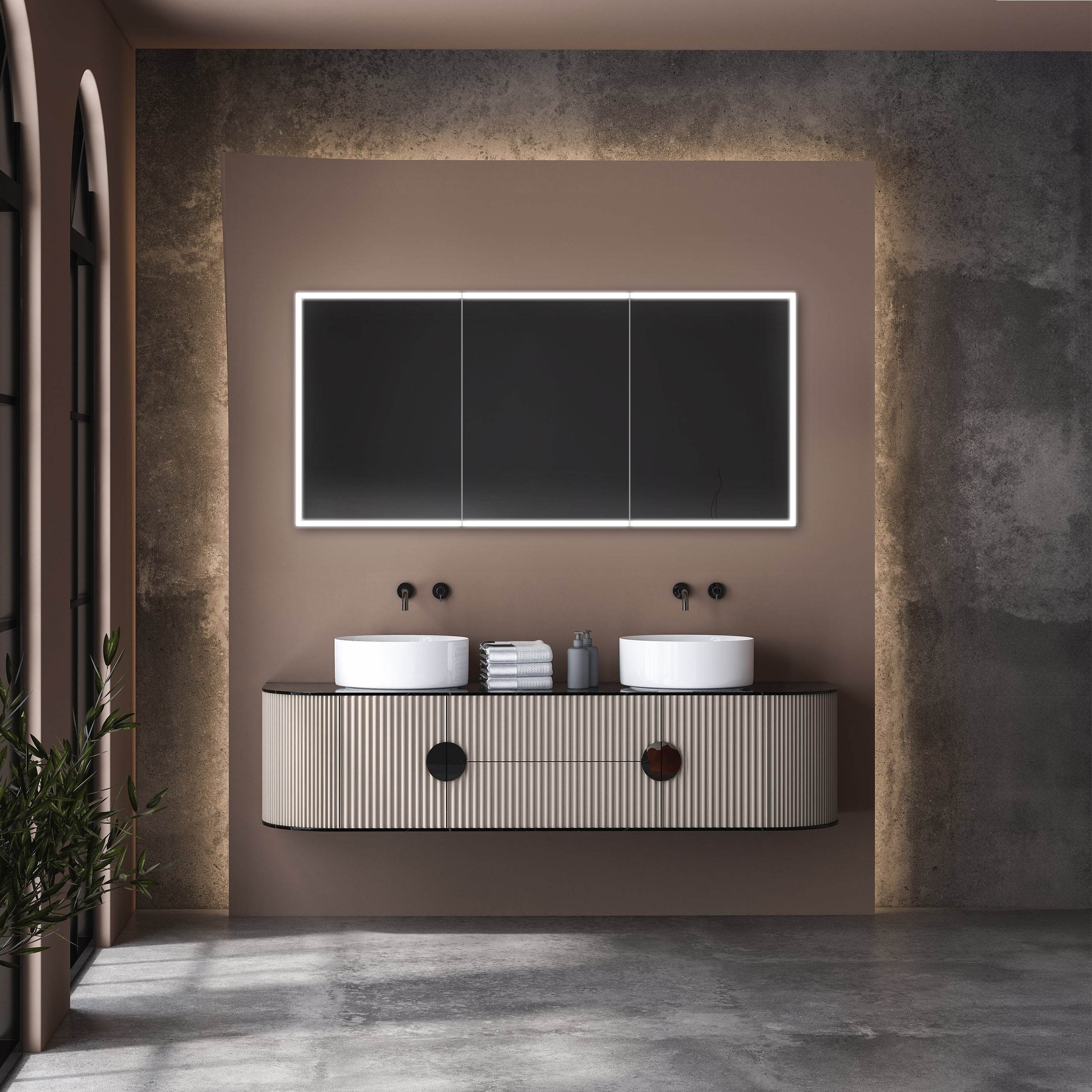 Dhalia LED Bathroom Medicine Cabinet with Defogger & 3X Magnifying Mirror - 5 Size Options for Vanity, Makeup, and Bathroom Storage