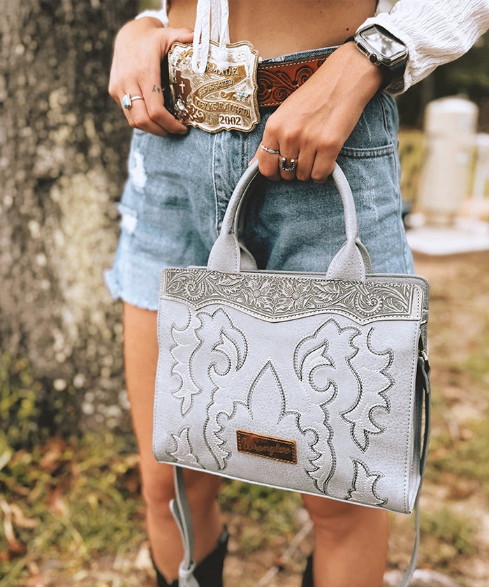 Wrangler Women's Boot Scroll Crossbody Purse Set - Western Style Leather Handbag for Everyday Use, Travel & Country Music Festivals