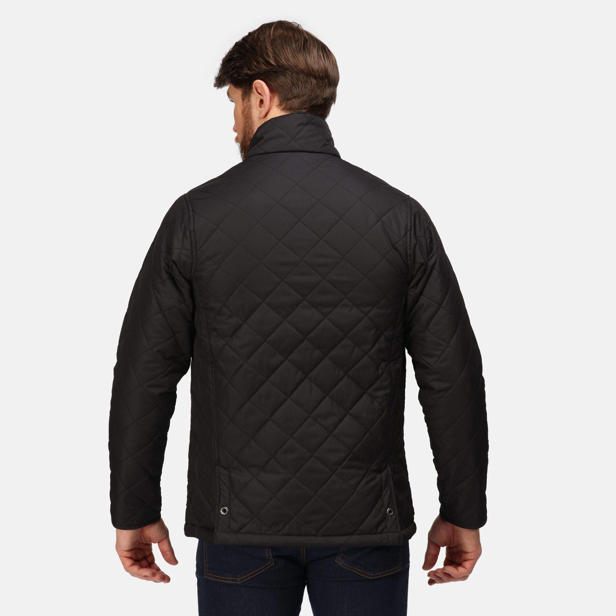 Men's Tyler Quilted Jacket TRA441 - Navy Blue, Size L (Chest 42