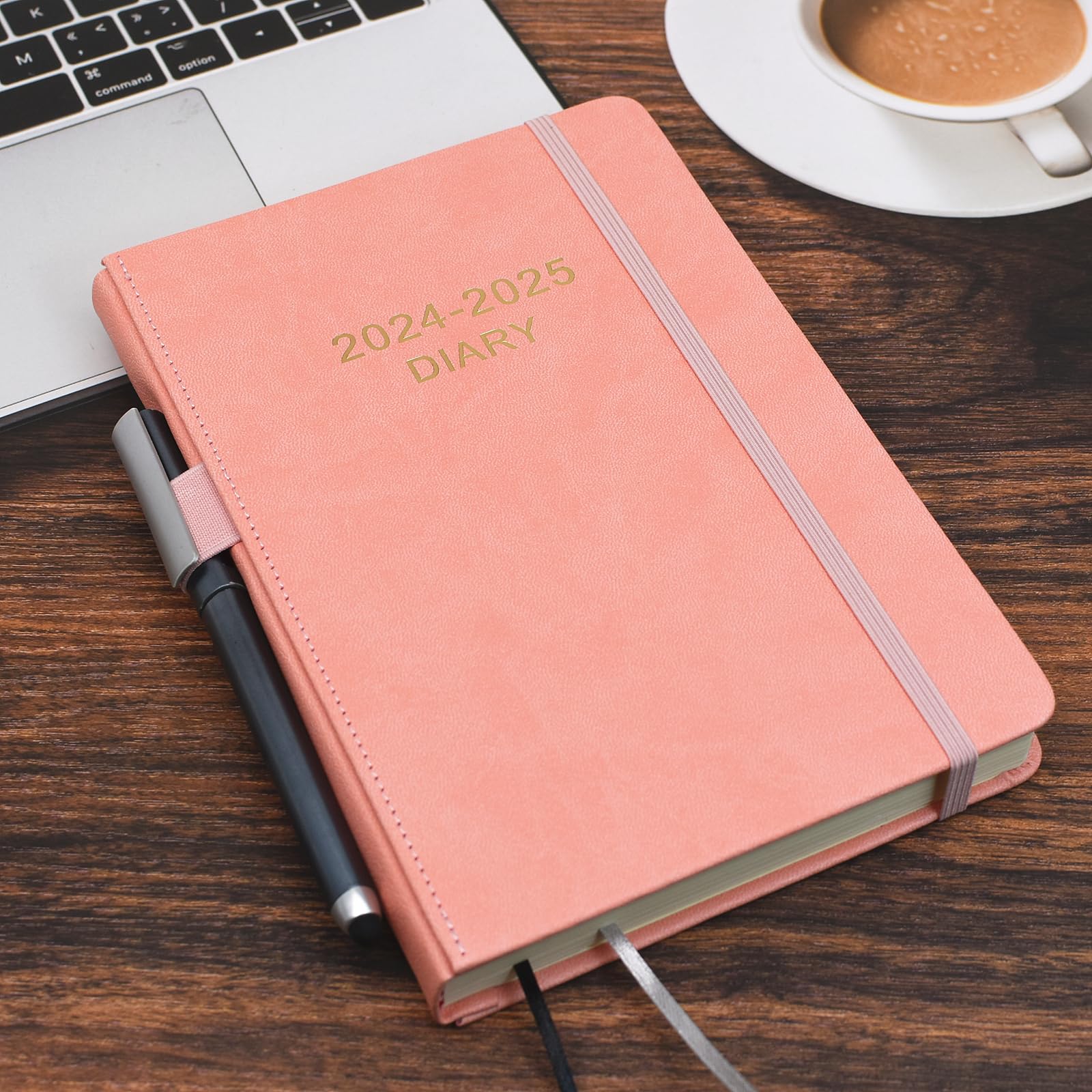 2024-2025 Academic Planner - A5 Daily Diary with Monthly Tabs (July 2024 to June 2025) | Productivity Organizer with 2 Bookmarks, Pen Loop & Inner Pocket | 21×14.5cm Pink | Perfect for Students, Teachers & Professionals