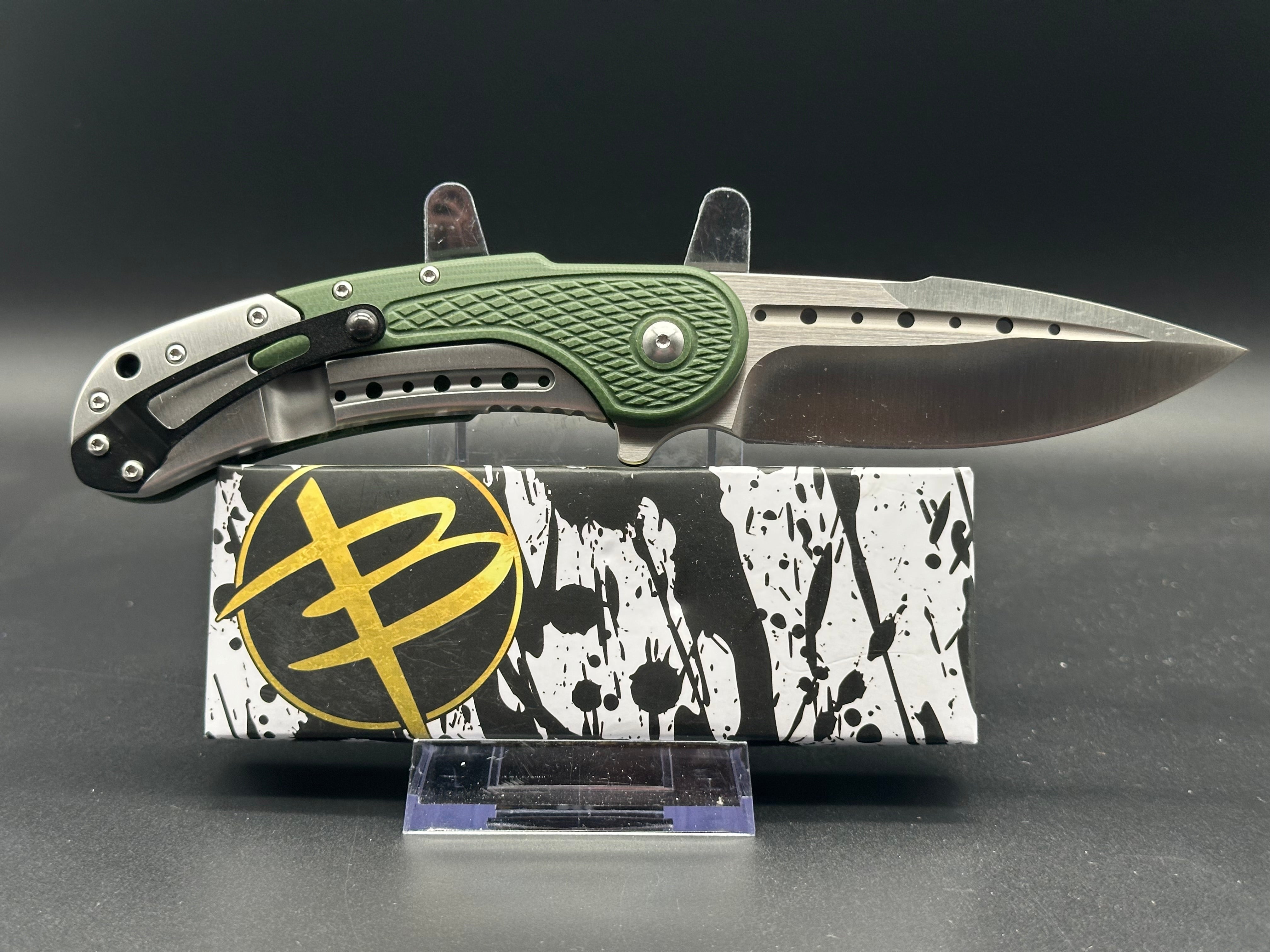 Begg Knives Bodega Frame Lock Folding Pocket Knife - OD Green G10 Handle - EDC, Outdoor, Camping & Survival Gear