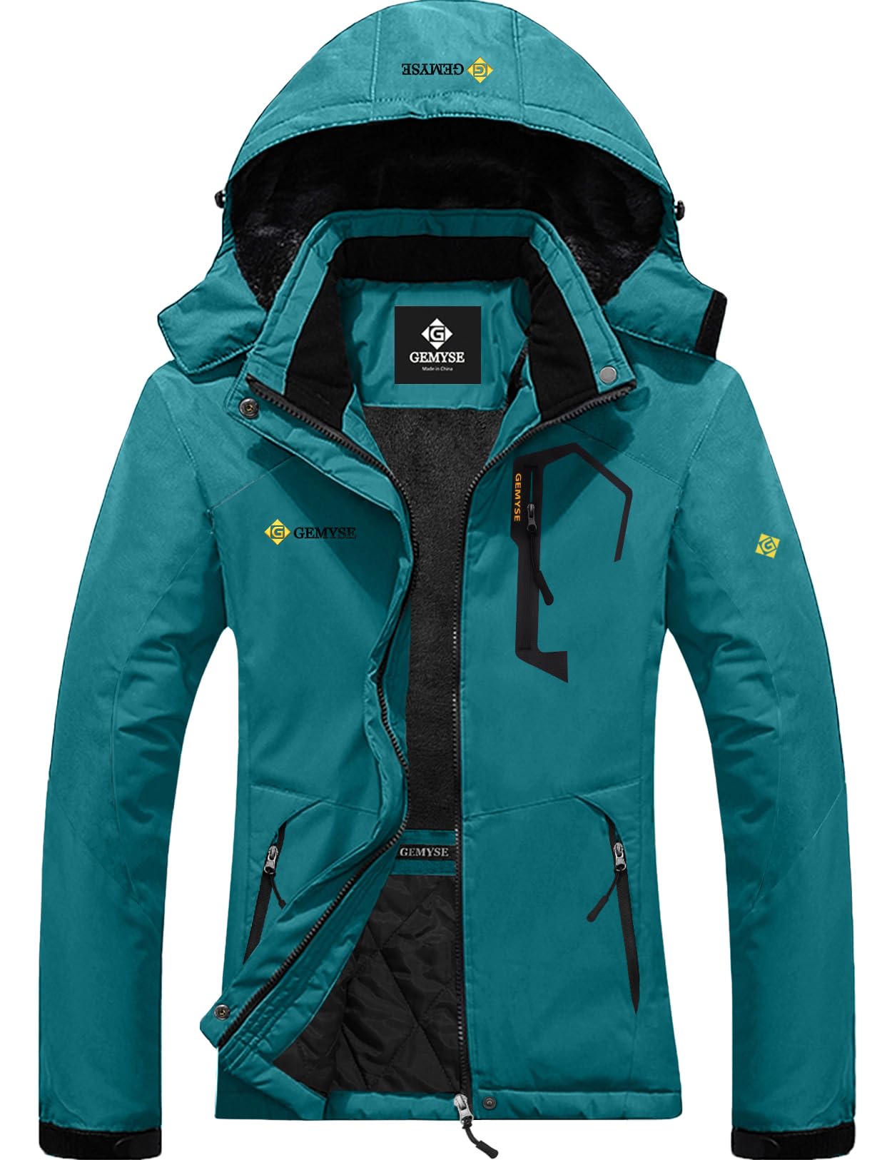 GEMYSE Women's Waterproof Ski Jacket - Winter Windproof Snow Coat for Hiking, Snowboarding & Outdoor Activities