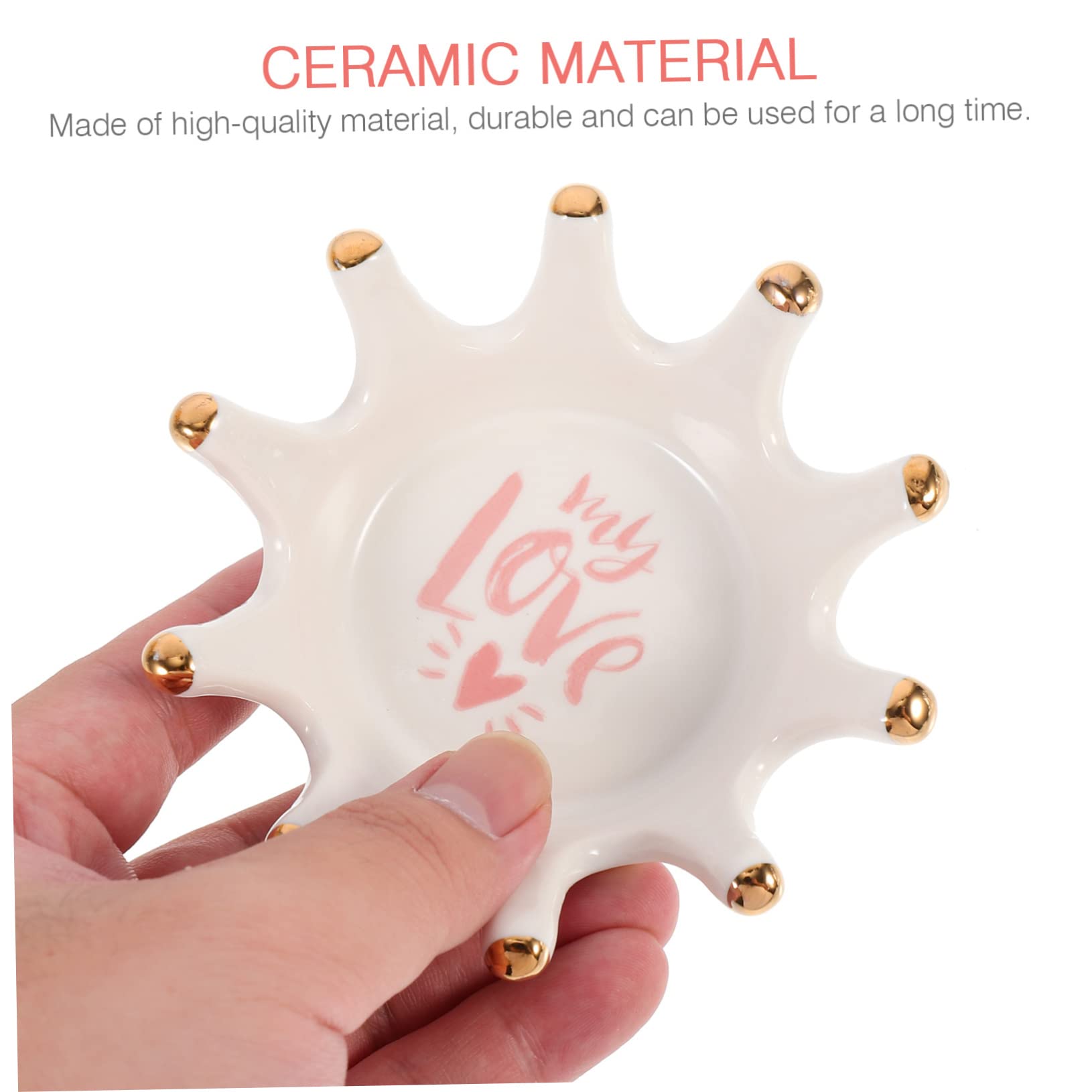 Ceramic Nail Organizer Tray - Manicure Storage Box for Nail Pens, Dipping Dish & Ring Holder | Perfect for Salon, Home Nail Care & Professional Use