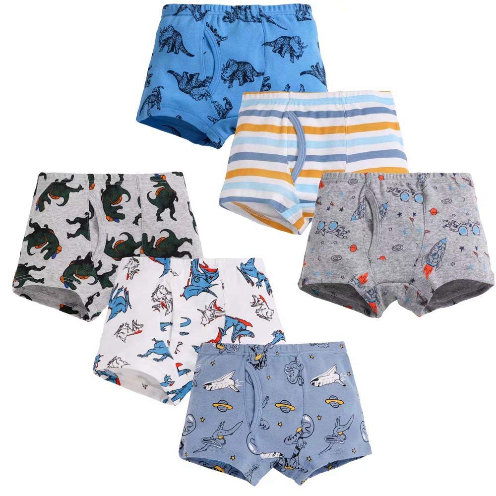 Benetia Boys' Cotton Underwear 5-Pack - Soft Breathable Kids Underwear for Everyday Wear, School & Playtime