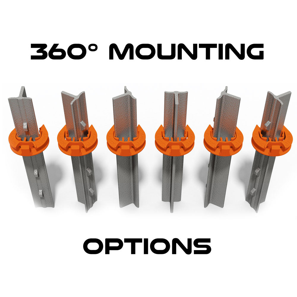 LockJawz (25 Pack) Electric Fence T Post Insulators - Heavy Duty Plastic Insulators for Livestock Fencing, Farm & Ranch Use - Perfect for Electric Fence Installation on Wooden or Metal T-Posts