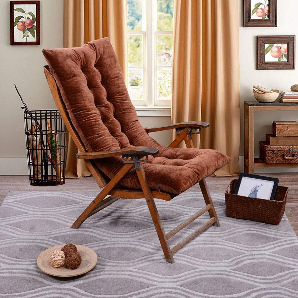 Moozic Thickened High Back Sun Lounger Cushion - Durable Replacement Cushion Cover for Garden Sunbed, Recliner & Steamer Chair - Brown - Perfect for Poolside Relaxation, Patio Lounging & Outdoor Comfort