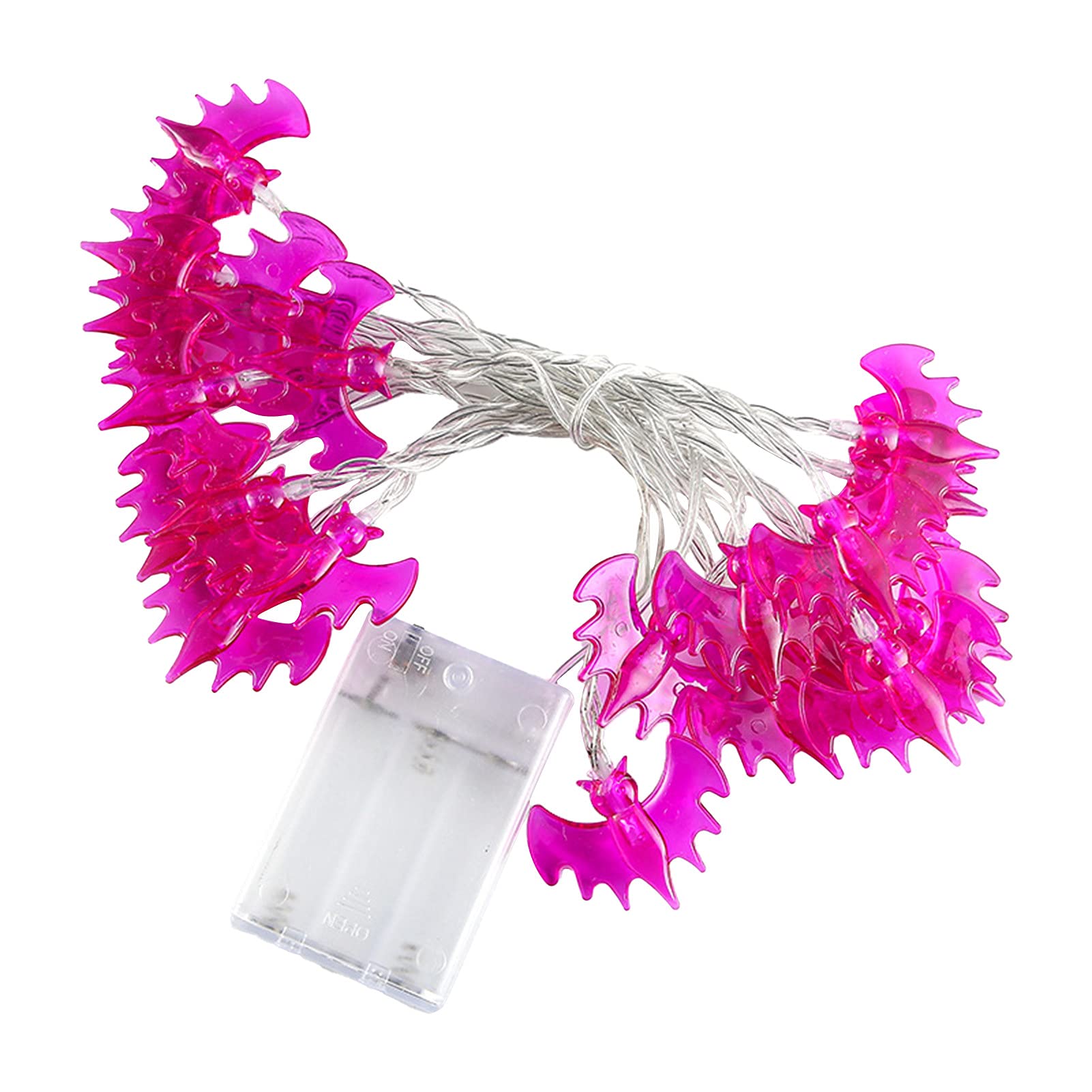 20 LED Halloween Bat String Lights - Battery Operated Halloween Decorations for Indoor Party, Home, Yard & Window Decor | Spooky Fairy Lights for Halloween Night, Haunted House & Themed Events