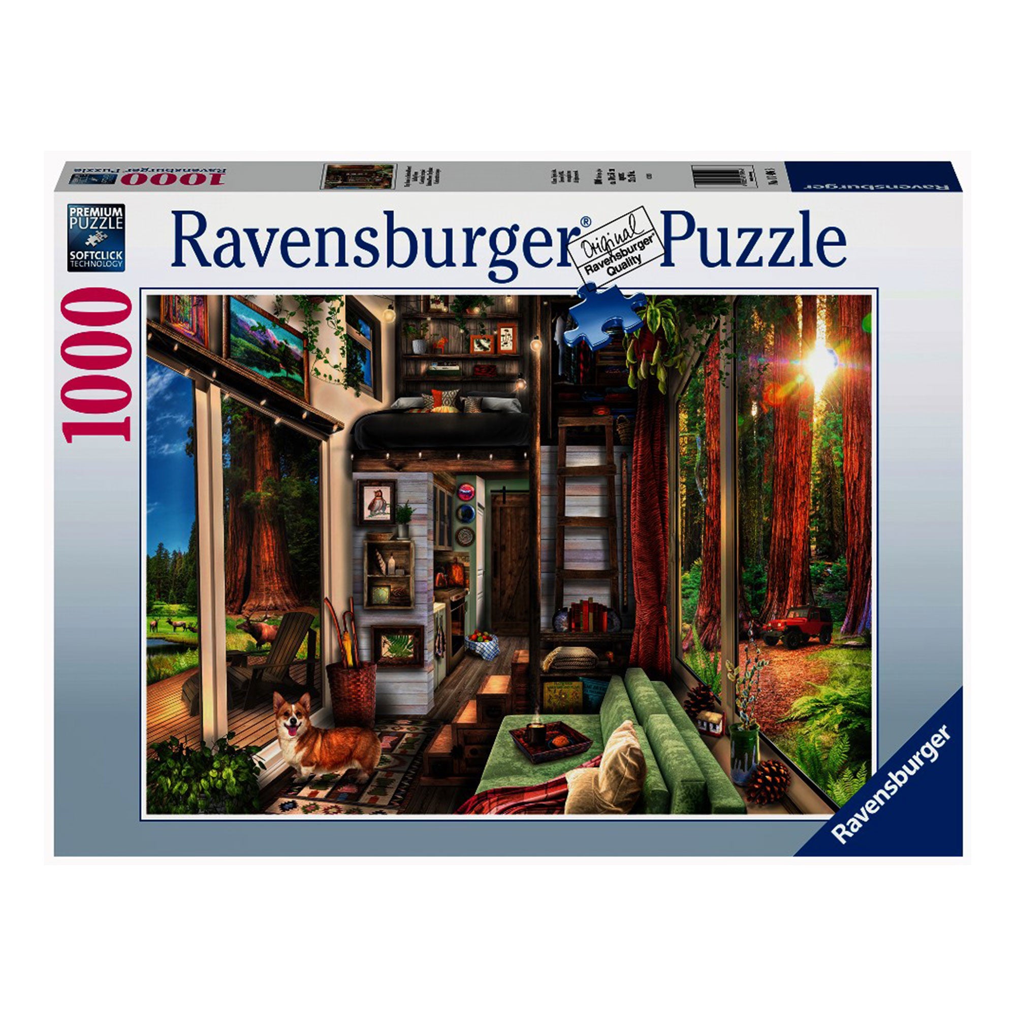 1,000 Piece Jigsaw Puzzle - Tiny House in Redwood Forest - Perfect for Family Game Night & Stress Relief